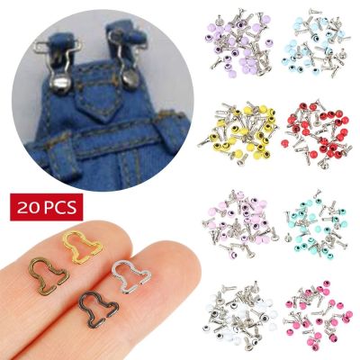20pcs Mini Doll Belt Buttons Doll Clothes DIY Metal Buckle Fit for 1/6 Dolls Girls Doll Buckles Trousers Bag Sewing Accessories