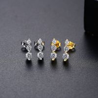 Stud Earring Ear Three Zircon,Thomas Bohemia Fashion Good Jewerly For Women,Ts Gift In 925 Sterling Silver,Super DealsTH