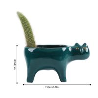 Cartoon Cat Flowerpot Succulent Planter with Drainage Ceramic Plant Flower Pot Garden Cactus Plants Potted Vase Home Decoration