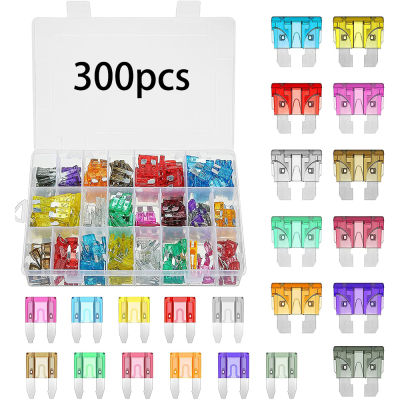 300pcs 23571015202530A Fuse Car Blade Fuse Assortment Assorted Kit Mini Small Size Blade Set Auto Truck Automotive Fuse