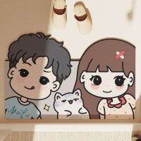 【Hot sales】 แผ่นรองกันลื่นในห้องน้ำสำหรับคู่รักลายการ์ตูน