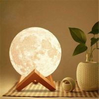LED Night Light 3D Printing Moon Lamp with Stand 8CM/12CM Battery Powered  Table Lamp Bedroom Decor Starry Moon Light for Kids Night Lights