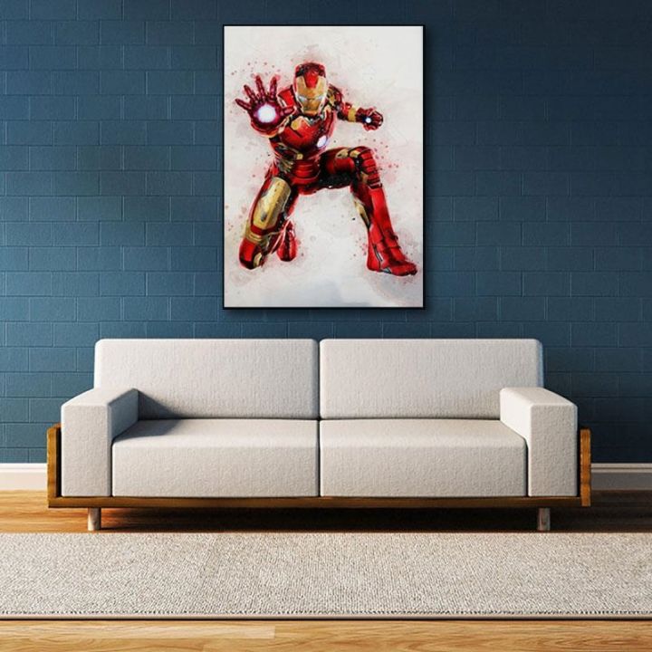 disney-โปสเตอร์-avengers-marvel-ภาพวาด-spiderman-iron-man-hulk-wall-art-decor-ภาพจิตรกรรมฝาผนังตกแต่งบ้านโมเดิร์น