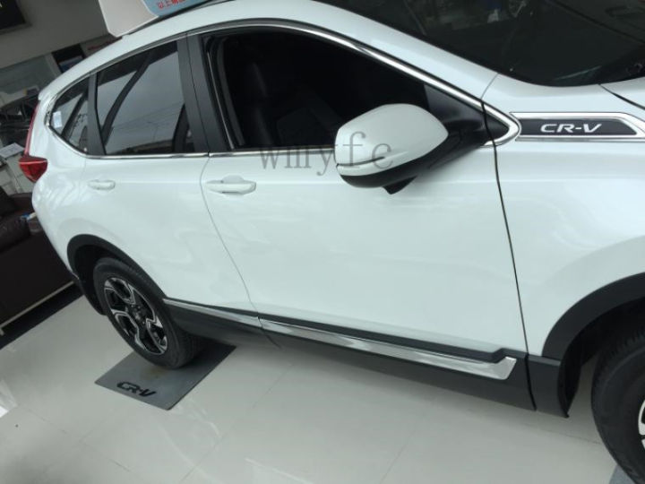 ชิ้นส่วนรถยนต์สำหรับ-honda-crv-cr-v-อุปกรณ์เสริมรถยนต์ด้านข้างประตูรถ2017-2020แถบด้านนอกแต่งรถยนต์-abs-โครเมี่ยม8ชิ้น87tixgportz