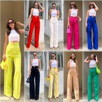 Tommy high-waist pant กางเกงขากระบอก สวยแพง ลุคคุณหนูไฮโซสุดๆเลยค่า กางเกงเอวสูง ดีเทลแต่งกางเกง2หู กระดุมไม้ น่าร้ากก