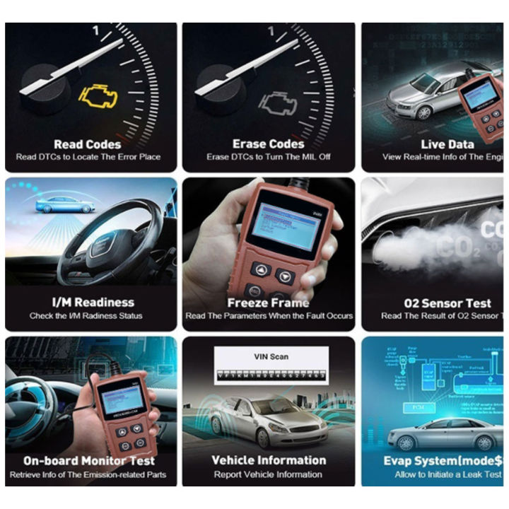 เครื่องสแกน-obd2มัลติฟังก์ชั่นรถที่แสดงอาการผิดปกติเครื่องอ่านโค้ดความแม่นยำสูงสำหรับรถยนต์