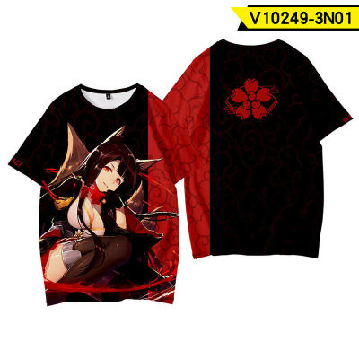 Azur Lane Cosplay Mens and Womens 3D Basic Short Sleeve T-shirt Casual T-shirt Y20