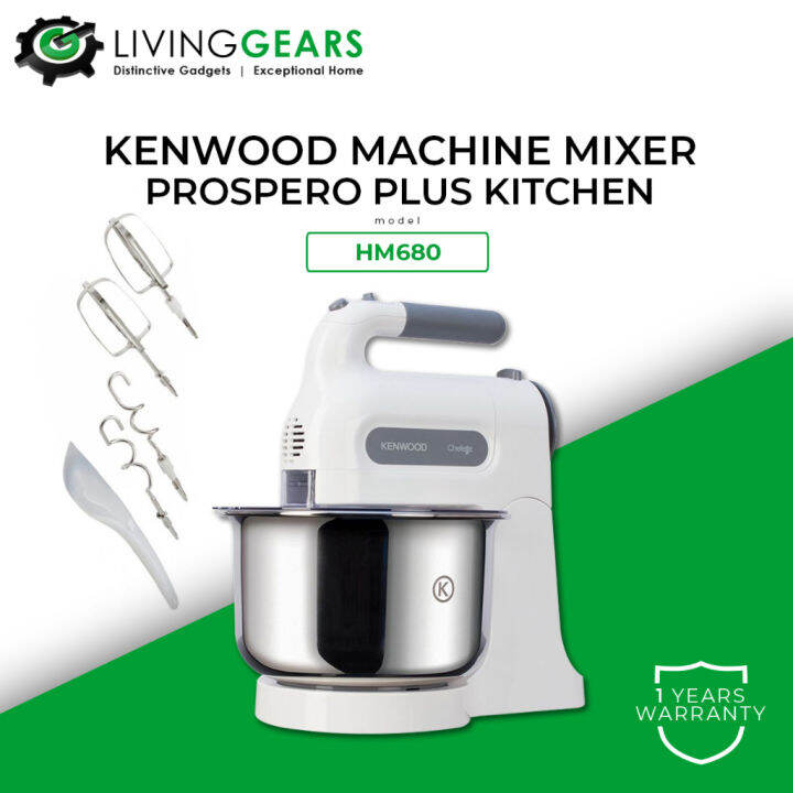Kenwood HM680 Cake Stand Hand Mixer with bowl 350W 5 Speed + Pulse Stainless Steel Bowl (3L