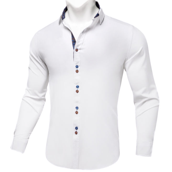 คลาสสิกสีขาว-incerun-เสื้อ-man-party-เสื้อปุ่ม-turn-down-collar-เสื้อผู้ชาย-causal-แขนยาวแฟชั่น-patchwork-เสื้อ