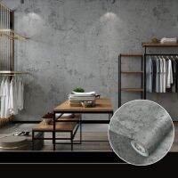 Retro Styie Cement Wallpaper Self-Adhesive PVC Waterproof Dark Gray Concrete Effect For Entrance Bedroom Living Room Decoration