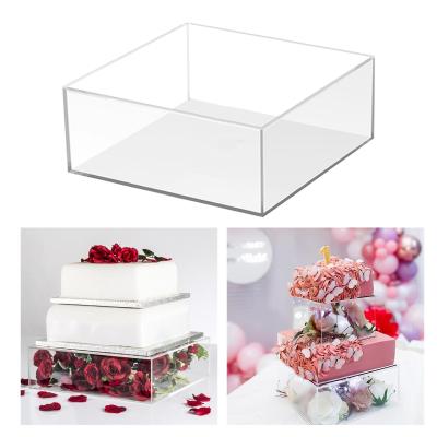 WDClever บอร์ดพลาสติกอะคริลิคใสแบบเติมได้ตู้โชว์เค้กกล่องเค้กอะคริลิคใสสำหรับงานแต่งงาน