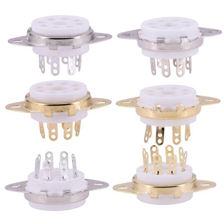 6 Fermagli / Morsetti Per Valvole Termoioniche 8 Pin - Base Tappo Per 6L6, EL34, 5881, GZ34, 6V6