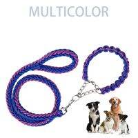 Paracord Dog Leash And Collar Set Double Strand Pet Leashes Metal P Chain Buckle Puppy Traction Rope For Small Big Medium Dog Leashes