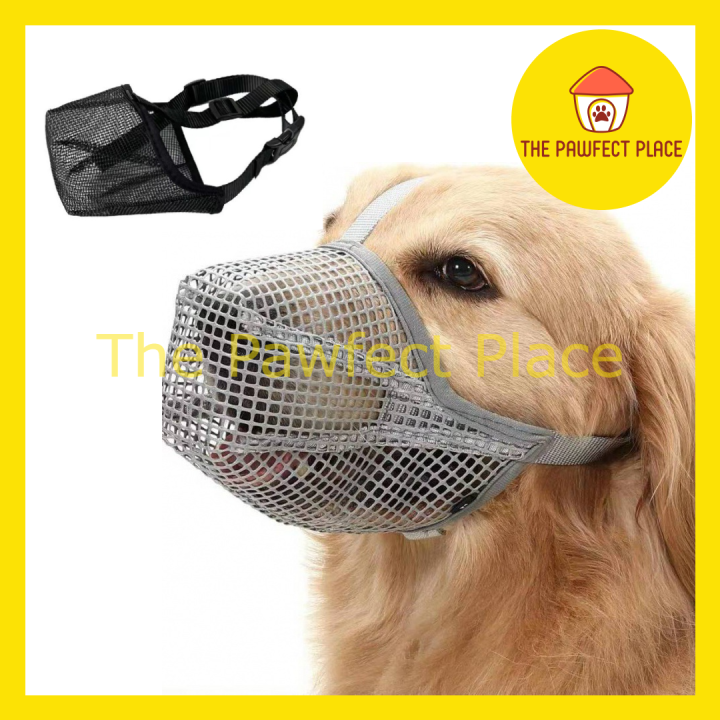 Dog Muzzle Soft Mesh Dog Mouth Cover with Adjustable Strap for Grooming