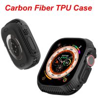 TPU Case For Apple Watch Ultra 49mm Soft Anti-Resistance Carbon Fiber Protector Bumper iWatch Ultra 49mm Fashionable Cover