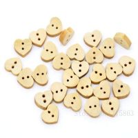 50 Pcs 13x11mm 2 Holes Heart Wooden Buttons  for Sewing  Scrapbooking  Embelishments  Crafts  7NK46 Haberdashery