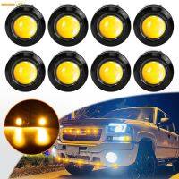 8PCS 12V Front Grille Amber Lens LED Mark Grill Eagle Eye Light Running DRL Universal For Toyota Tacoma TRD PRO Raptor Style