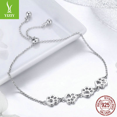 [In stock] สร้อยข้อมือเครื่องประดับเงินผู้หญิงยุโรปอเมริการุ่นใหม่ 925 สร้อยข้อมือเงินแฟชั่นพิมพ์ลายเล็บสัตว์เลี้ยงน่ารัก SCB096 gift