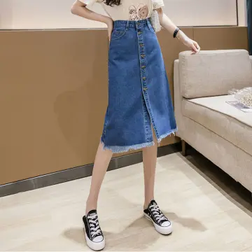 Knee length hotsell jean skirts value