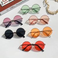 【LZ】♀▫  NEW Summer Child Retro Round Frame Sunglasses Children Kids Black Pink Red Lens Fashion Boys Girls UV400 Protection Eyewear 14mm