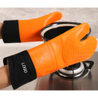 Silicone Heat Resistant s Household Long Cotton Microwave Mittens Oven Kitchen Baking Cooking Barbecue Gants