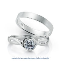 เซตแหวนเพชร Young Eternal Entwined Solitaire &amp; Young Satin Band Bundle Set (RC808-RM801)