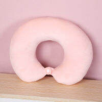 New Cotton Solid Color U-Shaped Pillow Soft Neck Pillows Portable Travel Car Air Flight U-shape Cervical Spine Slept Bedding