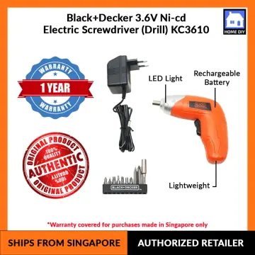 Buy Black+Decker 3.6V NiCd Cordless Screwdriver Kit, KC3610-IN Online At  Price ₹1029