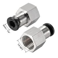 Uxcell Push To Connect Tube Fitting Adapter 6mm Tube Od X 1/4 Npt Female Straight Pneumatic Connecter Pipe Fitting