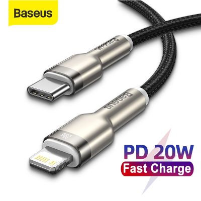 Baseus PD 20W USB C สายสำหรับ iPhone 13 12 11 Pro Max Xr Xs ชาร์จเร็ว Macbook iPad สายสายรับส่งข้อมูล Type-C