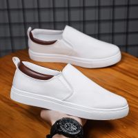 {Puffy menswear}Mens Canvas Loafers Breathable รองเท้าผ้าใบชาย Vulcanzied กีฬารองเท้า Plus ขนาด47ผู้ชาย39; S สีขาว Slip Ons Plimsolls รองเท้าผ้าใบชาย