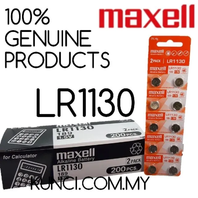 Maxell LR1130 1.5 Volt Alkaline Battery (Pack of 2 Batteries)