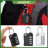 ZOWBRSH ทีเอสเอ รหัสล็อคแบบรหัส4หลัก ป้องกันการโจรกรรม สังกะสีอัลลอยด์ ล็อครหัสผ่านศุลกากร ทนทานต่อการใช้งาน กุญแจล็อคกุญแจ ล็อครหัสกระเป๋าเดินทาง การเดินทางการเดินทาง