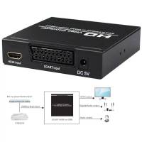 Full HD 1080P Converter High Definition Video Converter SCART To HDMI US ปลั๊กอะแดปเตอร์สำหรับ HDTV HD