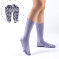 【YD】 Non-slip Socks with Grip   Non Toeless Half Toe for Ballet Pilates Barre Stockings