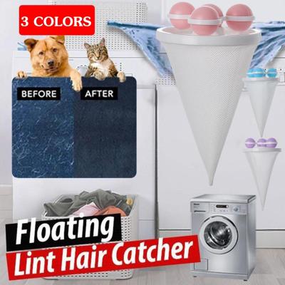 Washing Machine Hair Filter Reusable Hair Lint Catcher Remover Floating Mesh Bag For Laundry Cleaning Lint P6G8