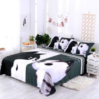 【jw】☈  Personalizado diy bonito dos desenhos animados casal cama três-pedaço 1.8m dormitório duplo 1.5m 0.9m poliéster cabido folha de