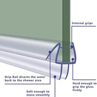 2pcs Shower Seal 50cm Replacement Seal Shower Shower Door Seal 6/8/10/12mm Water Deflector Glass Fixture Accessories Household