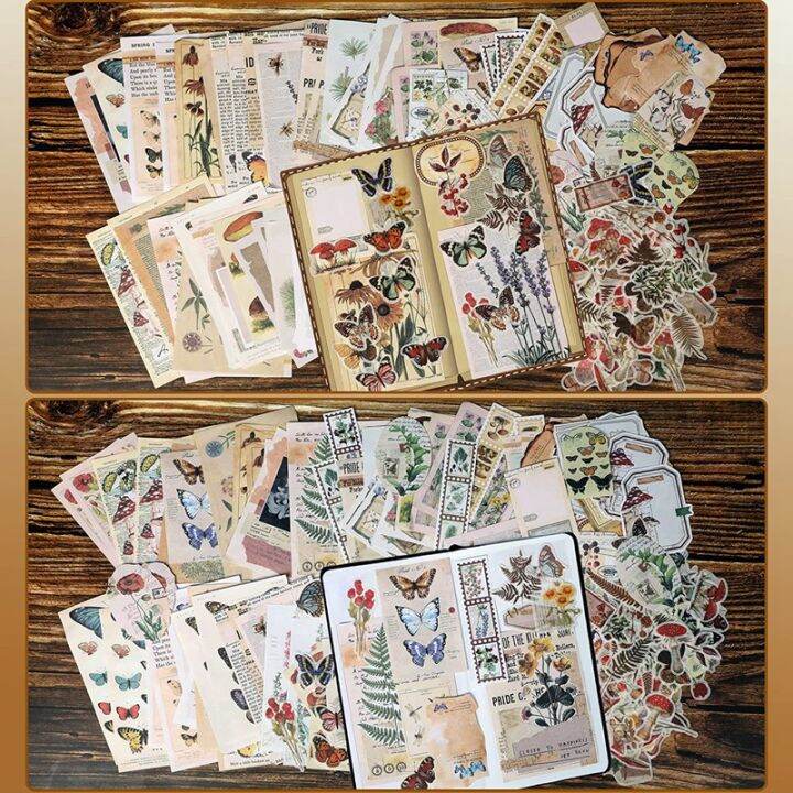 200-pieces-vintage-scrapbook-supplies-pack-for-junk-journal-planners-diy-paper-stickers-vintage-ephemera-pack-decoupage