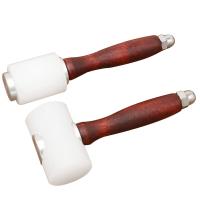 2Pcs Leather Carving Craft Hammer Tool Kit Cowhide Punch Cutting Sewing DIY Tools T /Longitudinal Hammer Leather Punch