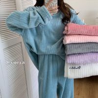 [COD] warm suit second generation 2021 autumn and winter new thickened casual home clothes net red coral fleece pajamas women