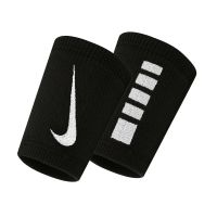 Nike ผ้ารัดข้อมือแบบยาว Elite Doublewide Wristbands 2-Pack | Black/White ( N.100.6700.010 )