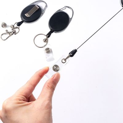hot！【DT】﹉☂❐  4pcs Retractable Chain Release Clip Lanyard Name Tag Card Pull Badge Holder Keychain