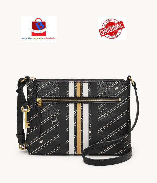 Fossil Fiona Small E/W Crossbody in Black Print Women's Handbag ZB7270104 Lazada