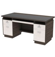 Furniture Word โต๊ะทำงาน 160 ซม รุ่น TB-161 ดีไซน์สวยหรูทันสมัย   สไตล์เกาหลี 4  ลิ้นชัก SPEC PU/ML หน้าโต๊ะกระจก  สินค้ายอดนิยมขายดีอันดับ 1 ขนาด 160x75x75  ซม