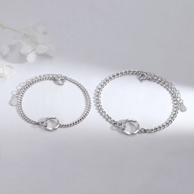 [COD] bracelet a pair of and Korean Valentines Day gift geometric double ring interlocking