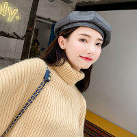 ผู้หญิงแฟชั่น Beret สีดำ Beret หมวกหนัง Pu Beret ฝรั่งเศสศิลปินอบอุ่นหมวกหมวกสุภาพสตรีหรูหราฝรั่งเศสออกแบบปิ่นปักผมหมวก