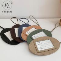 RONGLA Papan Nama กระเป๋าหนัง PU ติดแท็กแบบสร้างสรรค์,ที่ใส่ที่อยู่ติดป้ายชื่ออุปกรณ์เดินทางวันหยุดเดินทางโดยเครื่องบินป้ายกระเป๋ากระเป๋าเดินทางขึ้นเครื่องป้ายติดตัวป้องกันขึ้นเครื่อง