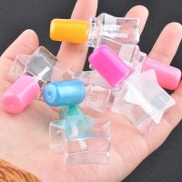 50pcs/Lot 5ml Plastic Star Shape Nail Bottles Clearly Nail Bottles Withe Brush And Candy Lid Cosmetic Packaging Travel Size Bottles Containers