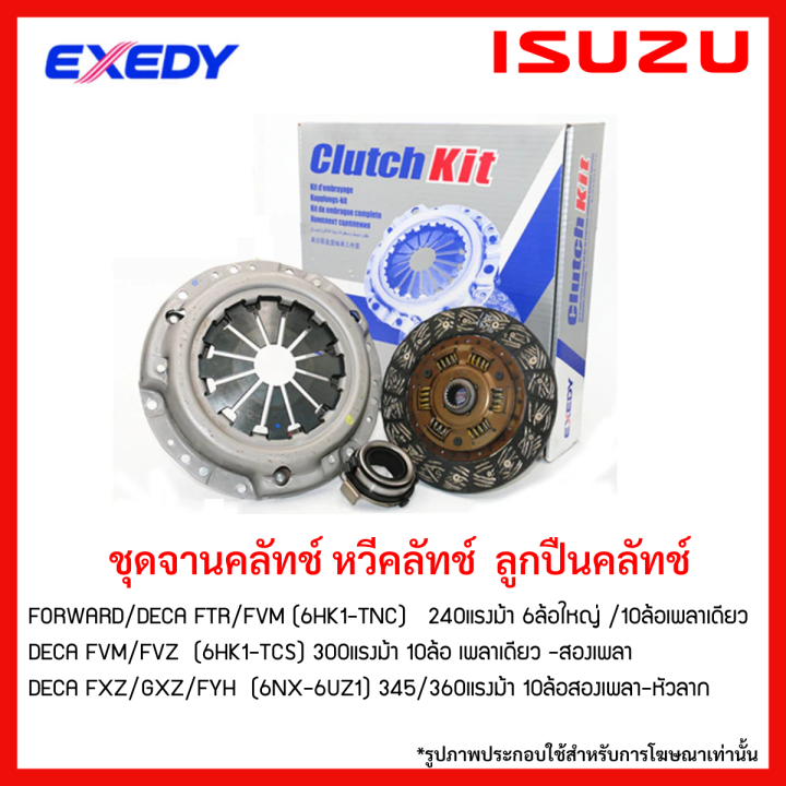 จานคลัทช์-isuzu-forward-deca-ftr-fvm-fxz-gxz-fyh-isuzu-6ล้อใหญ่-10ล้อเพลาเดียว-เพลาเดียว-สองเพลา-isuzu-10ล้อสองเพลา-หัวลาก-ขนาด-15-17-นิ้ว-ยี่ห้อ-exedy